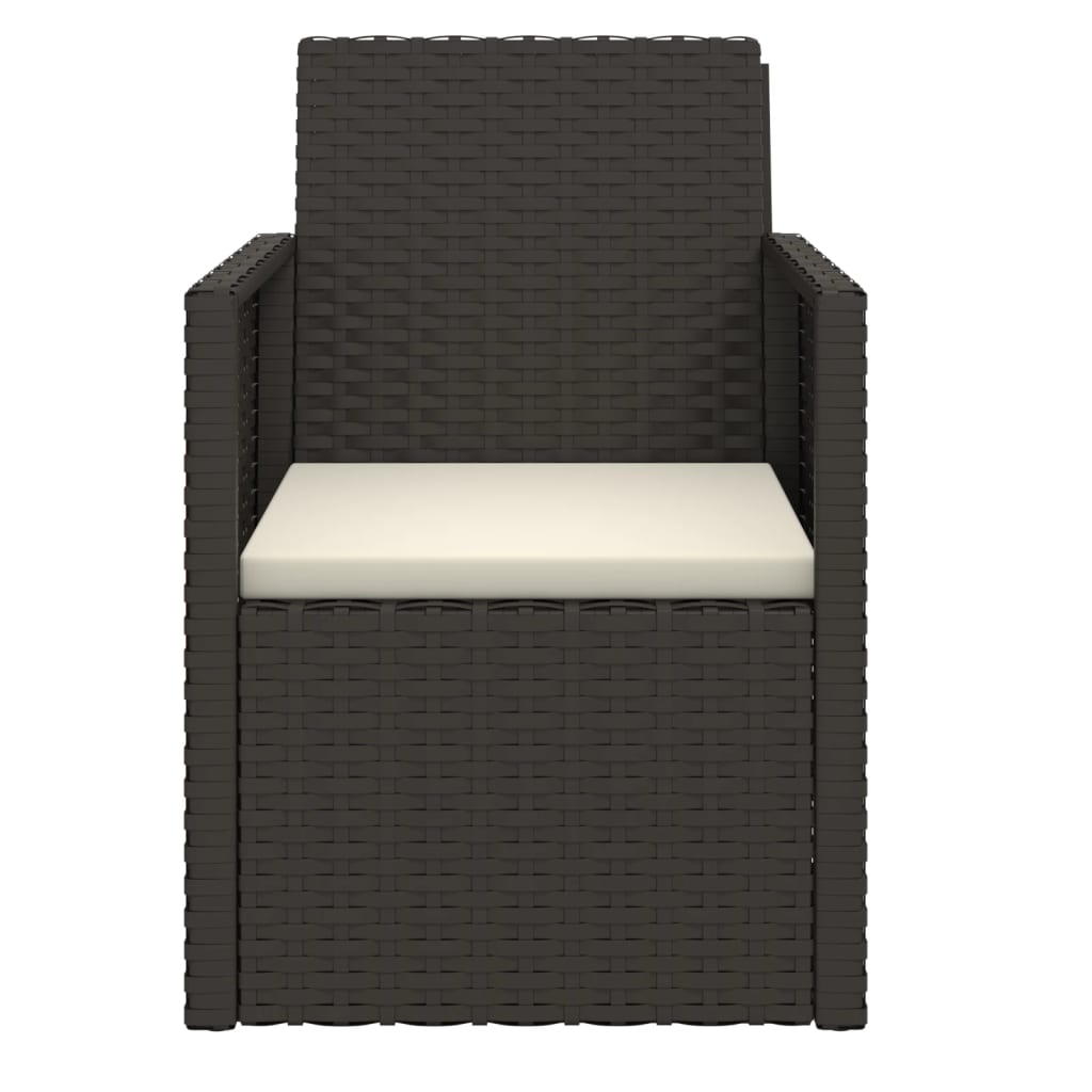 3-delige Loungeset met kussens poly rattan zwart is nu te koop bij PeponiXL, paradijselijk wonen!