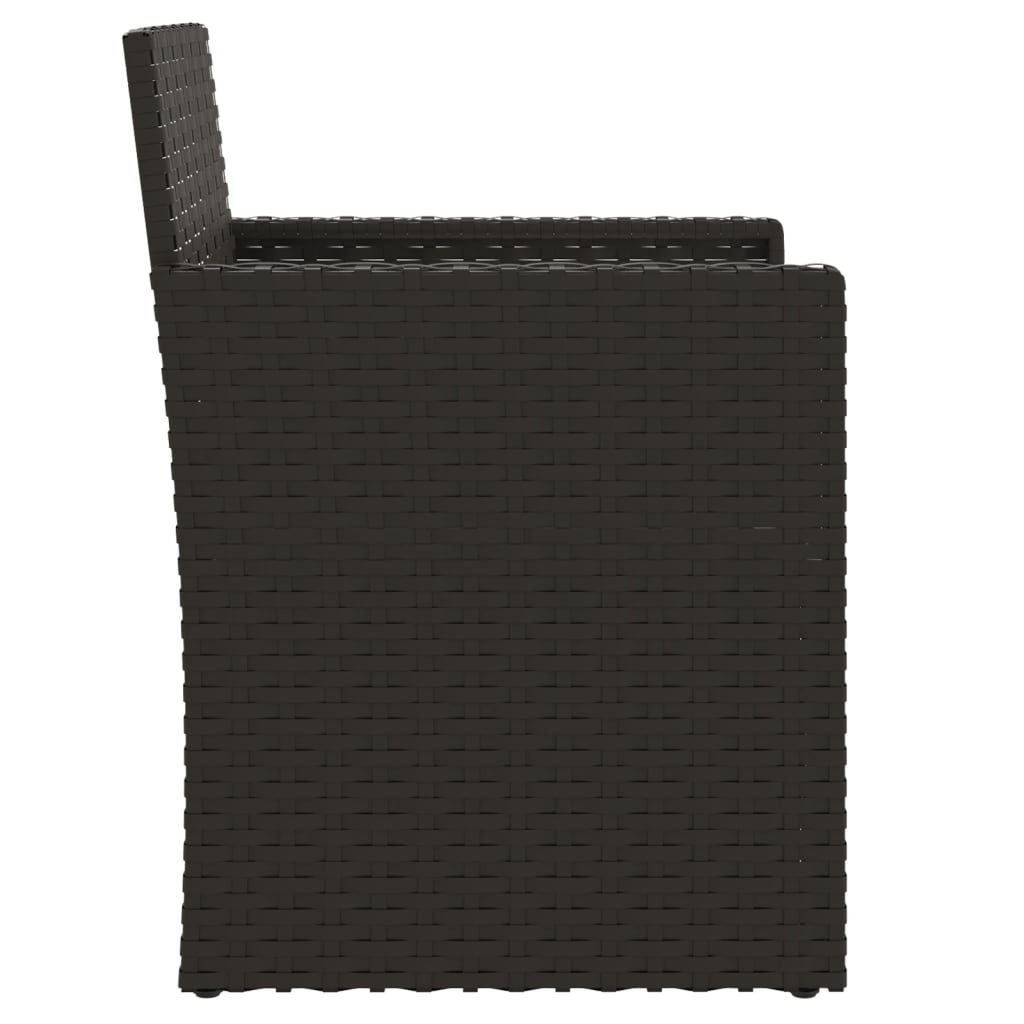 3-delige Loungeset met kussens poly rattan zwart is nu te koop bij PeponiXL, paradijselijk wonen!