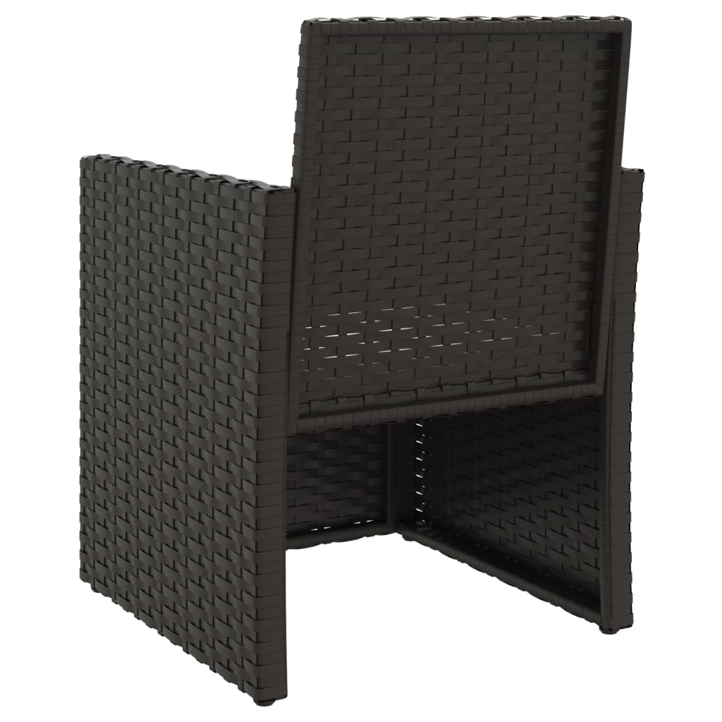 3-delige Loungeset met kussens poly rattan zwart is nu te koop bij PeponiXL, paradijselijk wonen!