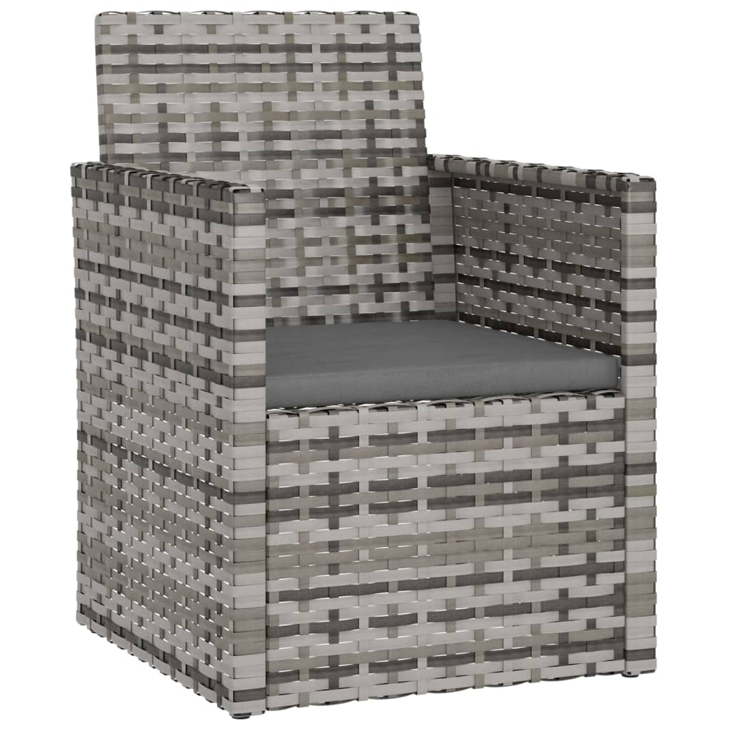 4-delige Loungeset met kussens poly rattan grijs is nu te koop bij PeponiXL, paradijselijk wonen!