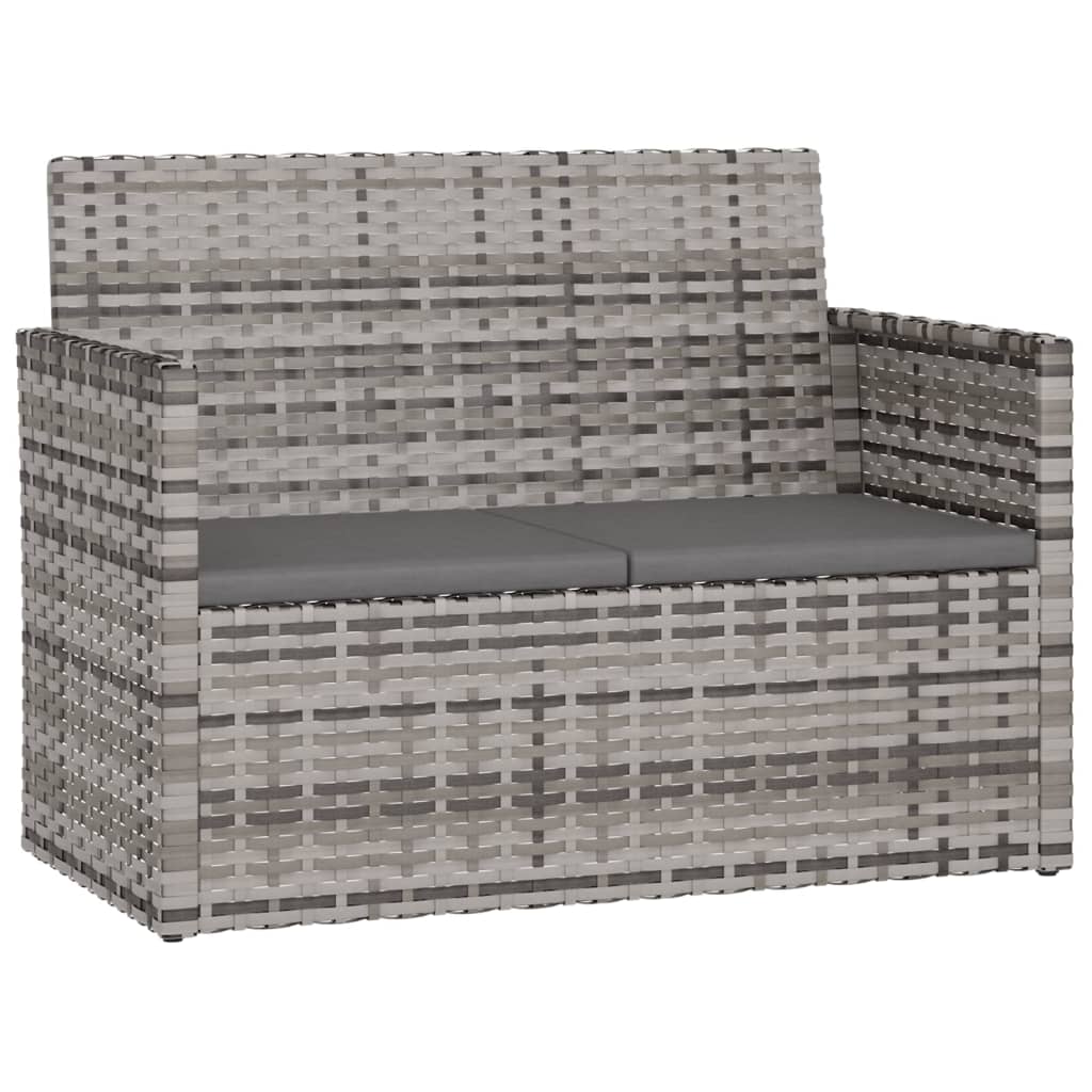 4-delige Loungeset met kussens poly rattan grijs is nu te koop bij PeponiXL, paradijselijk wonen!