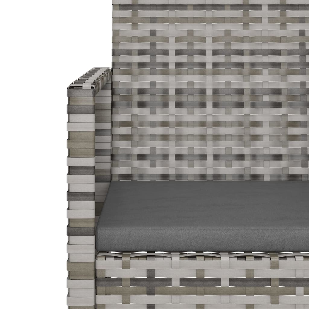4-delige Loungeset met kussens poly rattan grijs is nu te koop bij PeponiXL, paradijselijk wonen!
