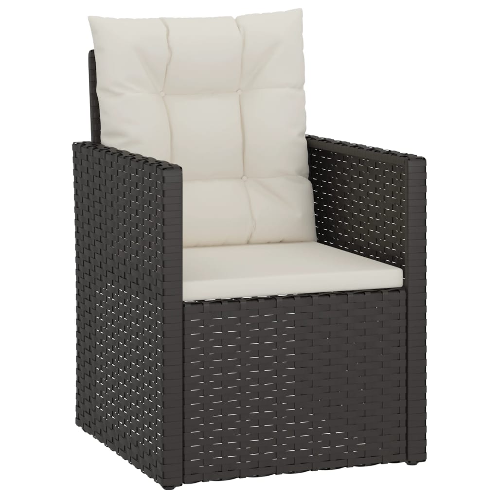 4-delige Loungeset met kussens poly rattan zwart is nu te koop bij PeponiXL, paradijselijk wonen!
