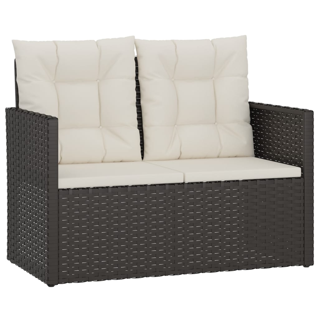 4-delige Loungeset met kussens poly rattan zwart is nu te koop bij PeponiXL, paradijselijk wonen!