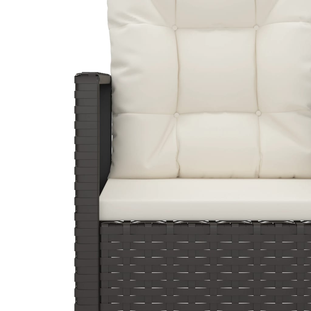 4-delige Loungeset met kussens poly rattan zwart is nu te koop bij PeponiXL, paradijselijk wonen!