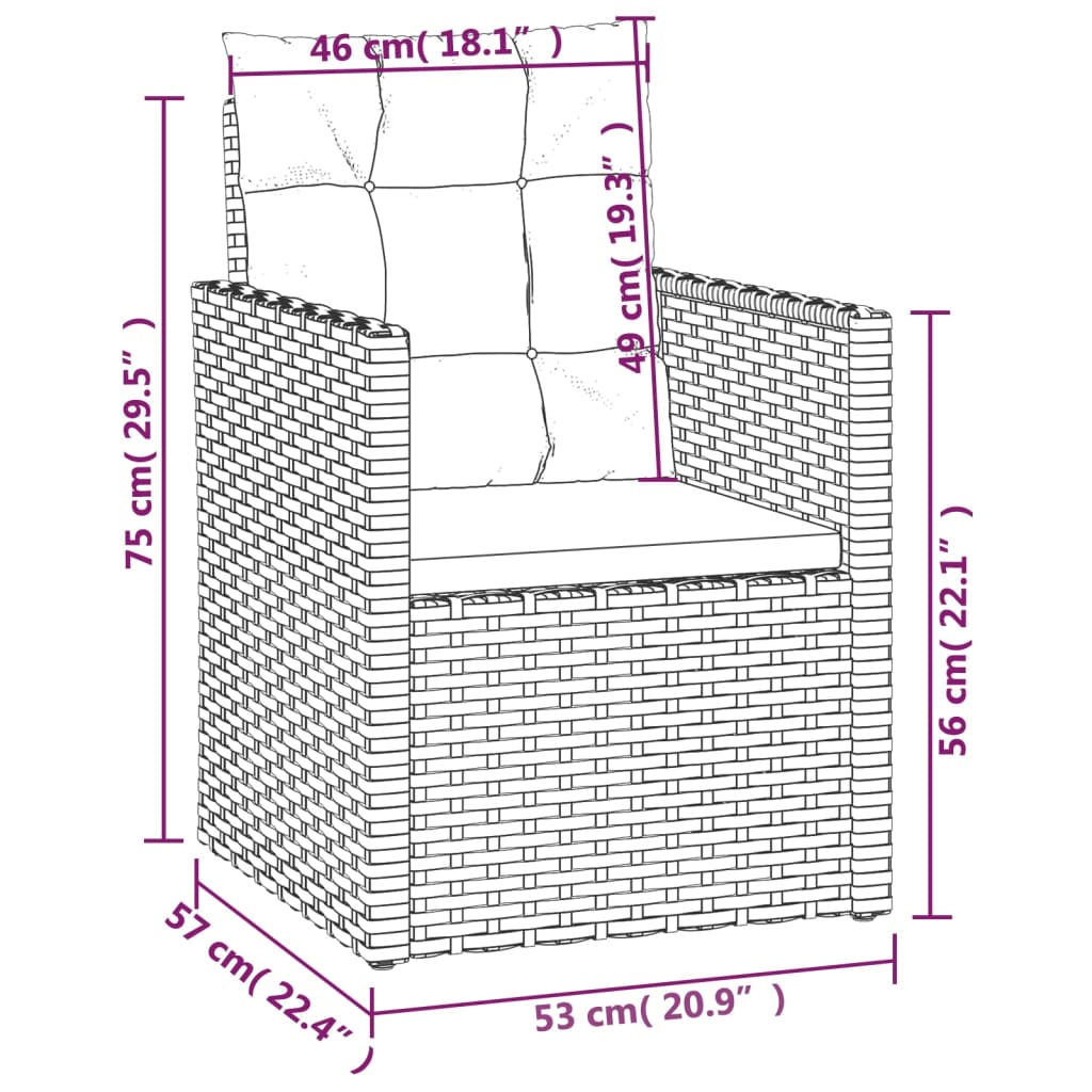 4-delige Loungeset met kussens poly rattan zwart is nu te koop bij PeponiXL, paradijselijk wonen!