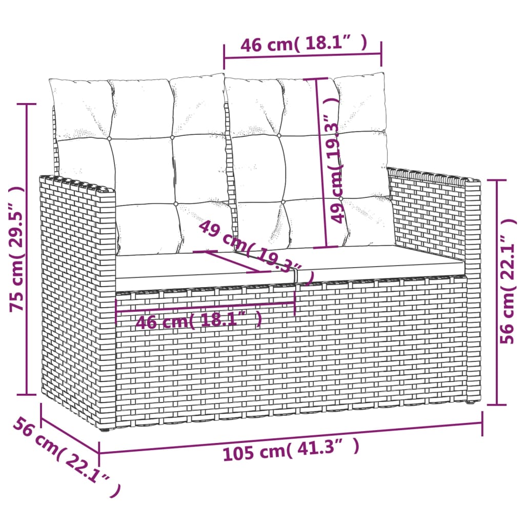4-delige Loungeset met kussens poly rattan zwart is nu te koop bij PeponiXL, paradijselijk wonen!