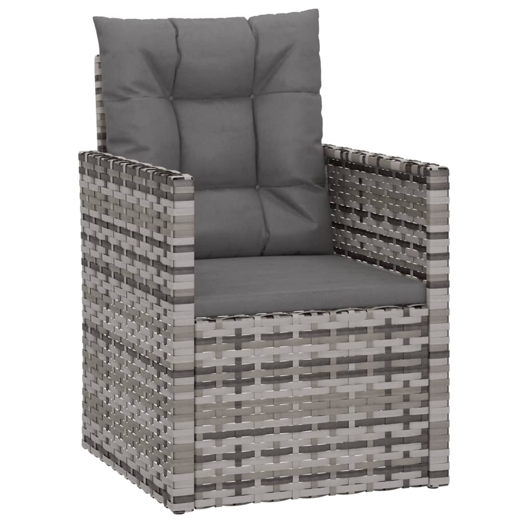 4-delige Loungeset met kussens poly rattan grijs is nu te koop bij PeponiXL, paradijselijk wonen!