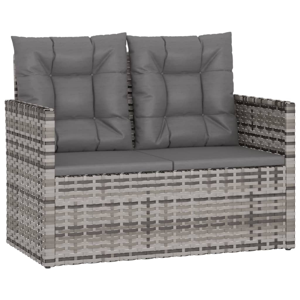 4-delige Loungeset met kussens poly rattan grijs is nu te koop bij PeponiXL, paradijselijk wonen!