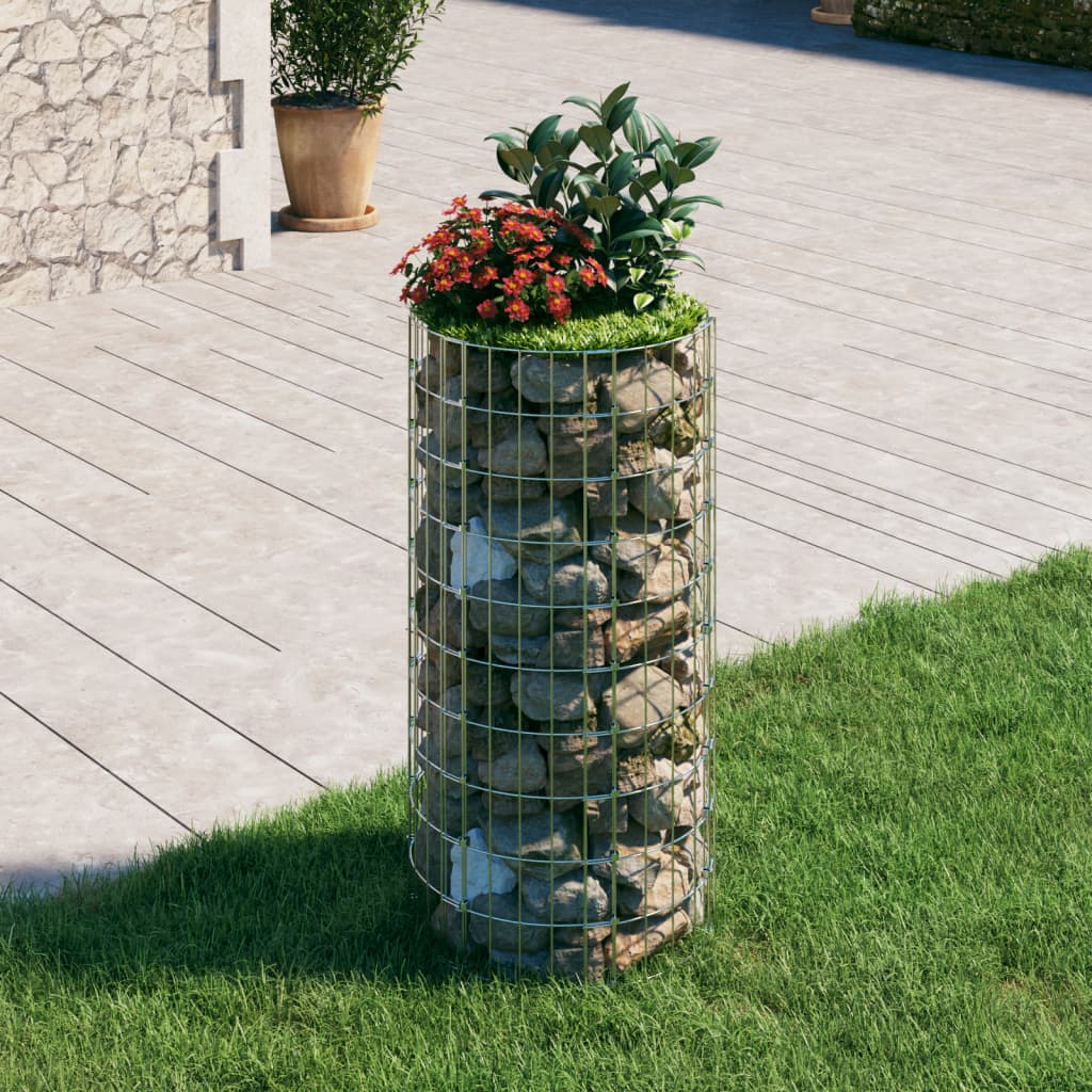 Gabion paal rond Ø50x100 cm gegalvaniseerd staal is nu te koop bij PeponiXL, paradijselijk wonen!