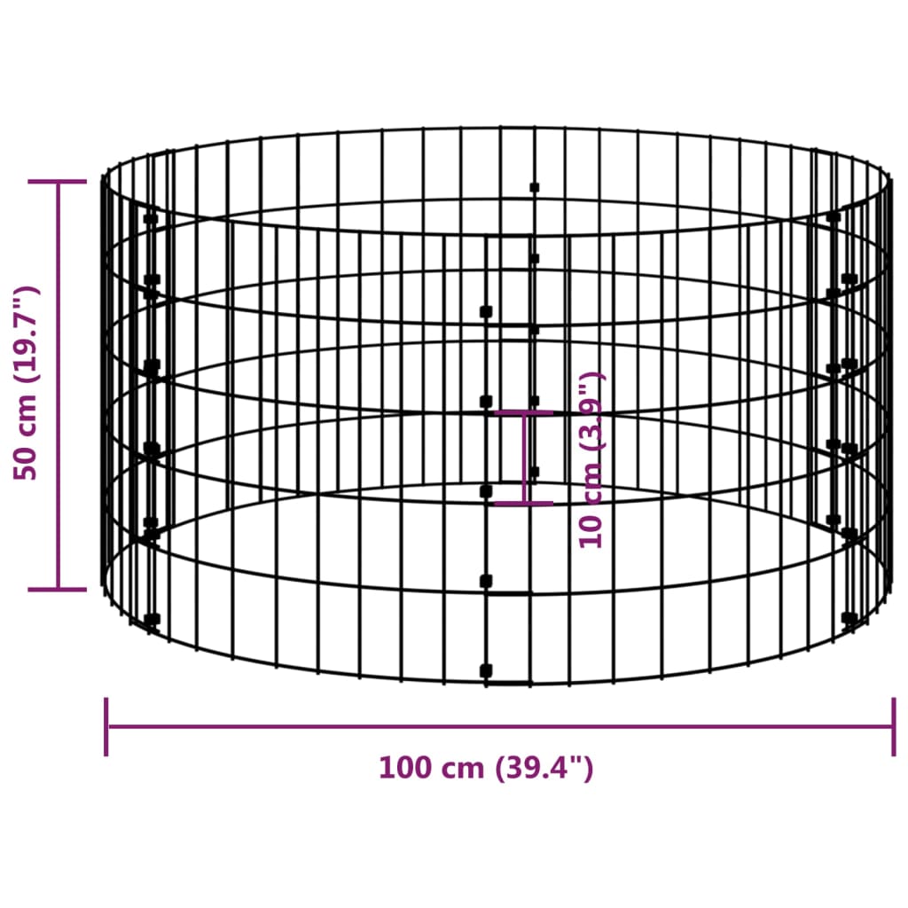 Gabion paal rond Ø100x50 cm gegalvaniseerd staal is nu te koop bij PeponiXL, paradijselijk wonen!