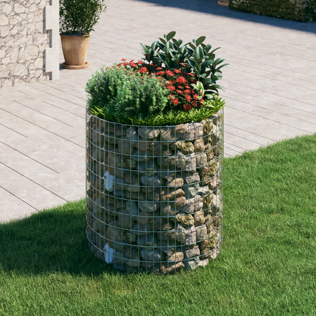 Gabion paal rond Ø100x100 cm gegalvaniseerd staal is nu te koop bij PeponiXL, paradijselijk wonen!