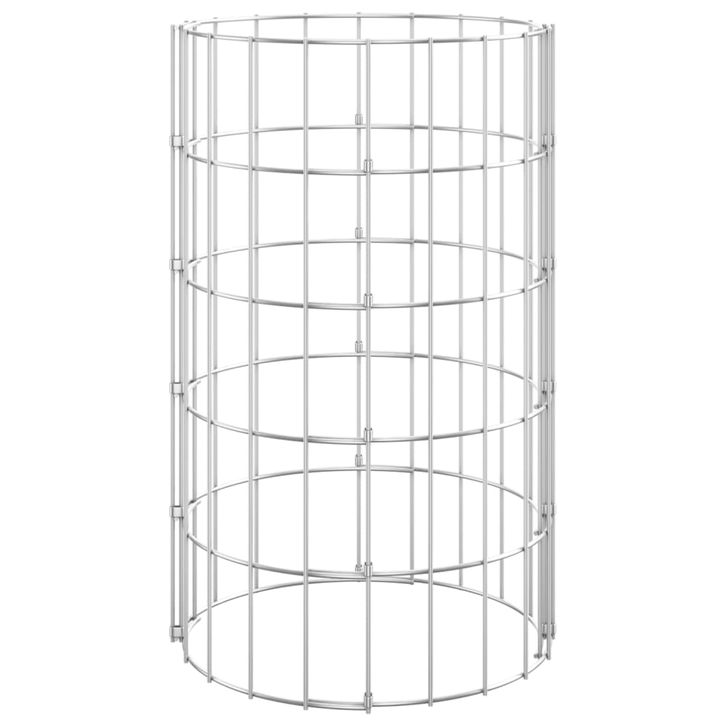 Gabion plantenbakken 3 st rond verhoogd Ø30x50 cm staal is nu te koop bij PeponiXL, paradijselijk wonen!