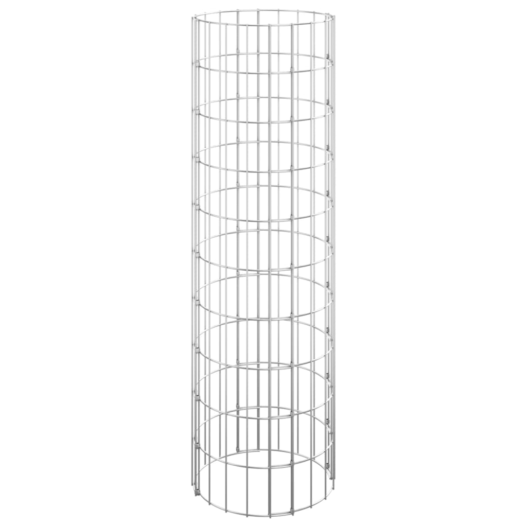 Gabion plantenbakken 3 st rond verhoogd Ø30x100 cm staal is nu te koop bij PeponiXL, paradijselijk wonen!