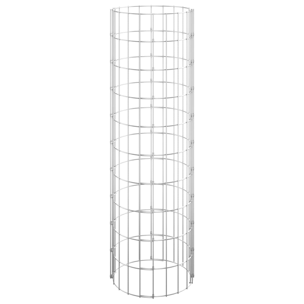 Gabion plantenbakken 3 st rond verhoogd Ø30x100 cm staal is nu te koop bij PeponiXL, paradijselijk wonen!