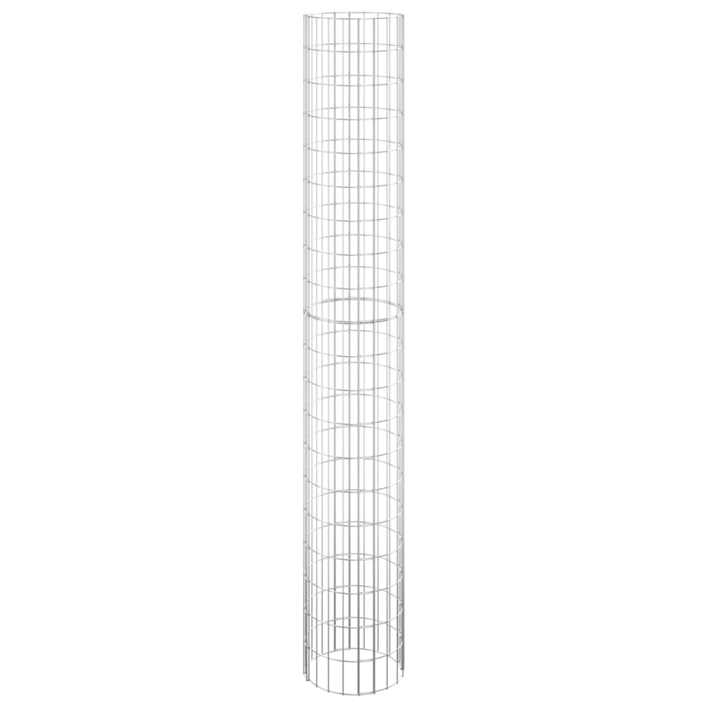 Gabion plantenbakken 3 st rond verhoogd Ø30x200 cm staal is nu te koop bij PeponiXL, paradijselijk wonen!