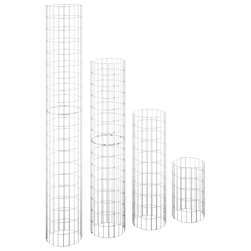 Gabion plantenbakken 4 st rond verhoogd Ø30x50/100/150/200 cm is nu te koop bij PeponiXL, paradijselijk wonen!