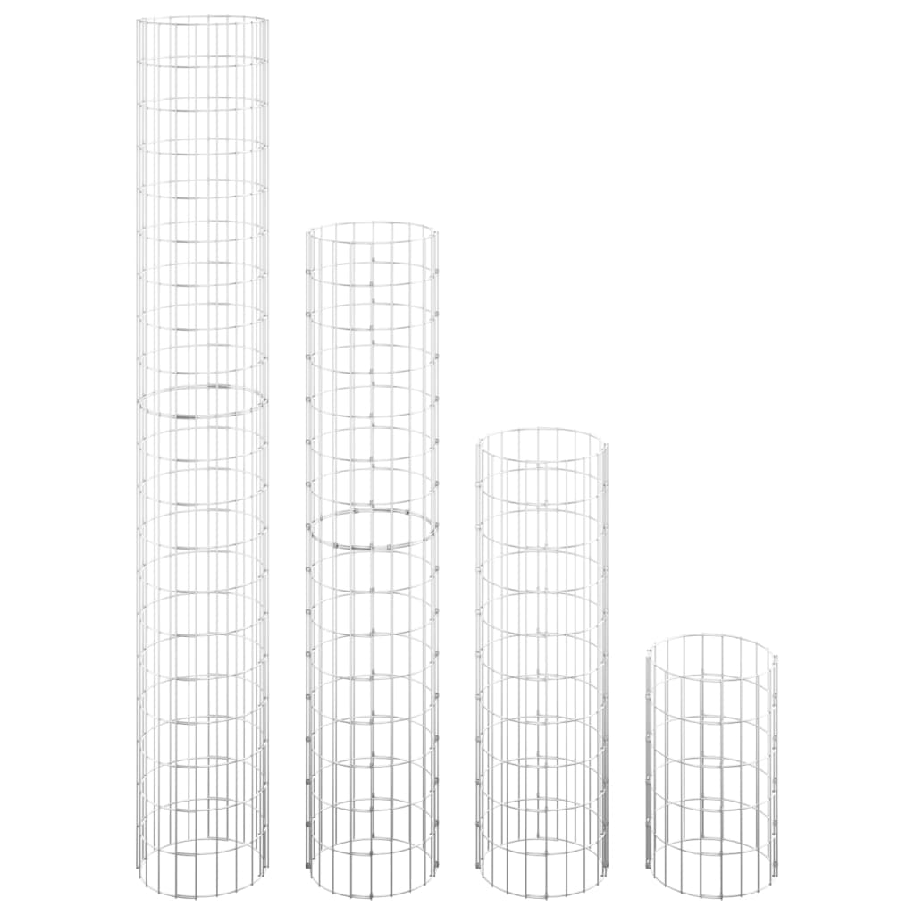Gabion plantenbakken 4 st rond verhoogd Ø30x50/100/150/200 cm is nu te koop bij PeponiXL, paradijselijk wonen!