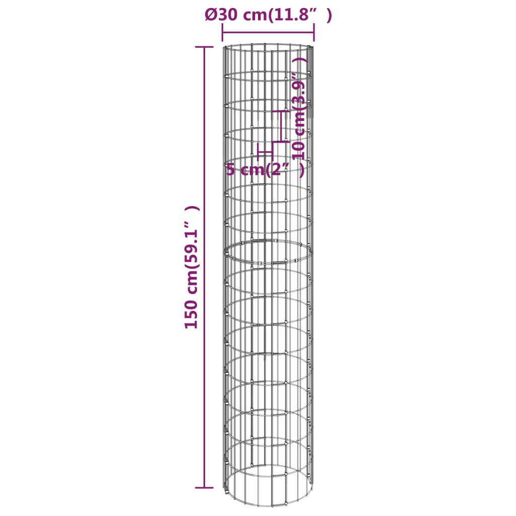 Gabion plantenbakken 4 st rond verhoogd Ø30x50/100/150/200 cm is nu te koop bij PeponiXL, paradijselijk wonen!