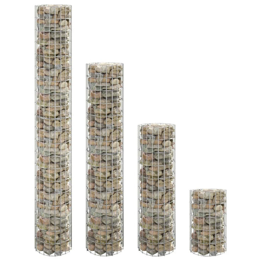 Gabion plantenbakken 4 st rond verhoogd Ø30x50/100/150/200 cm is nu te koop bij PeponiXL, paradijselijk wonen!