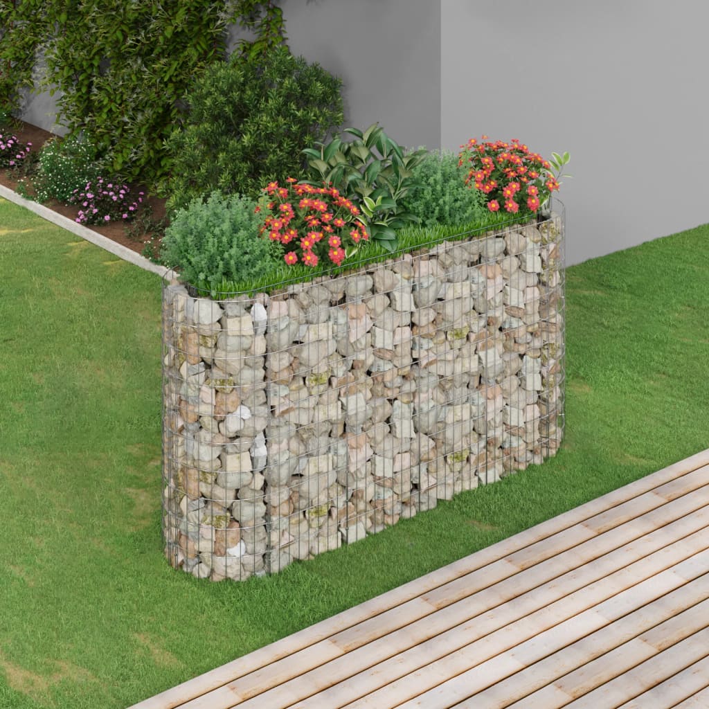 Gabion plantenbak verhoogd 190x50x100 cm gegalvaniseerd ijzer is nu te koop bij PeponiXL, paradijselijk wonen!
