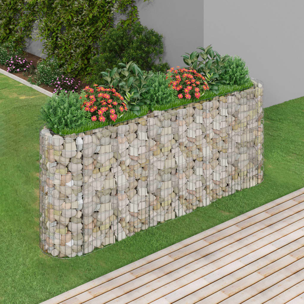 Gabion plantenbak verhoogd 260x50x100 cm gegalvaniseerd ijzer is nu te koop bij PeponiXL, paradijselijk wonen!