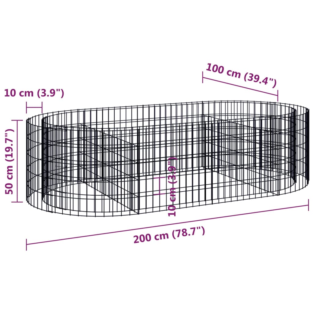 Gabion plantenbak verhoogd 200x100x50 cm gegalvaniseerd ijzer is nu te koop bij PeponiXL, paradijselijk wonen!