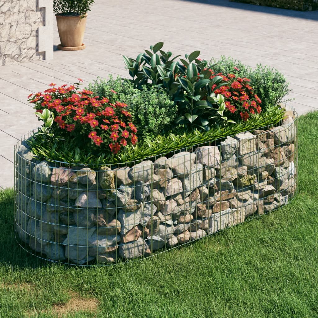 Gabion plantenbak verhoogd 200x100x50 cm gegalvaniseerd ijzer is nu te koop bij PeponiXL, paradijselijk wonen!