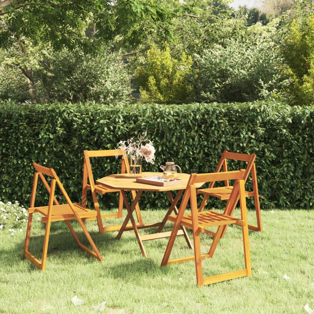 Tuinstoelen 4 st inklapbaar massief acaciahout is nu te koop bij PeponiXL, paradijselijk wonen!