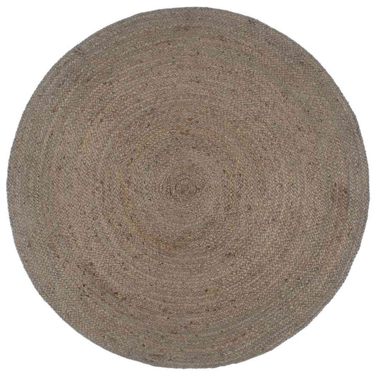 Vloerkleed handgemaakt rond 240 cm jute grijs is nu te koop bij PeponiXL, paradijselijk wonen!