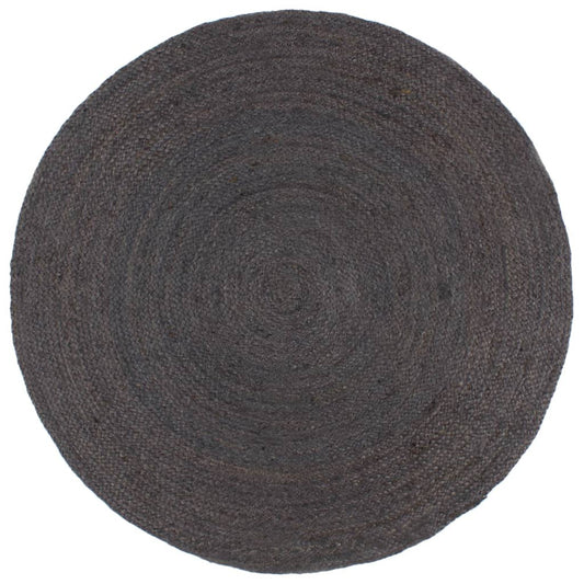 Vloerkleed handgemaakt rond 240 cm jute donkergrijs is nu te koop bij PeponiXL, paradijselijk wonen!