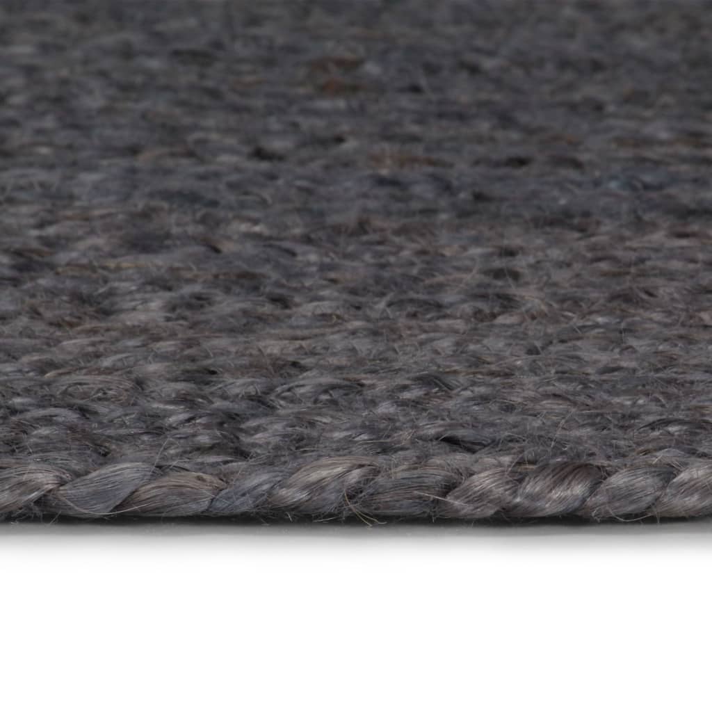 Vloerkleed handgemaakt rond 240 cm jute donkergrijs is nu te koop bij PeponiXL, paradijselijk wonen!