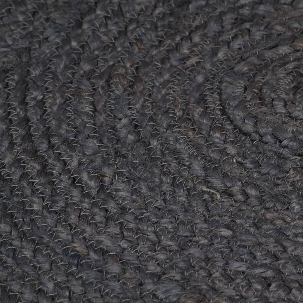 Vloerkleed handgemaakt rond 240 cm jute donkergrijs is nu te koop bij PeponiXL, paradijselijk wonen!