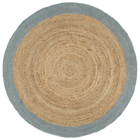 Vloerkleed handgemaakt met olijfgroene rand 210 cm jute is nu te koop bij PeponiXL, paradijselijk wonen!