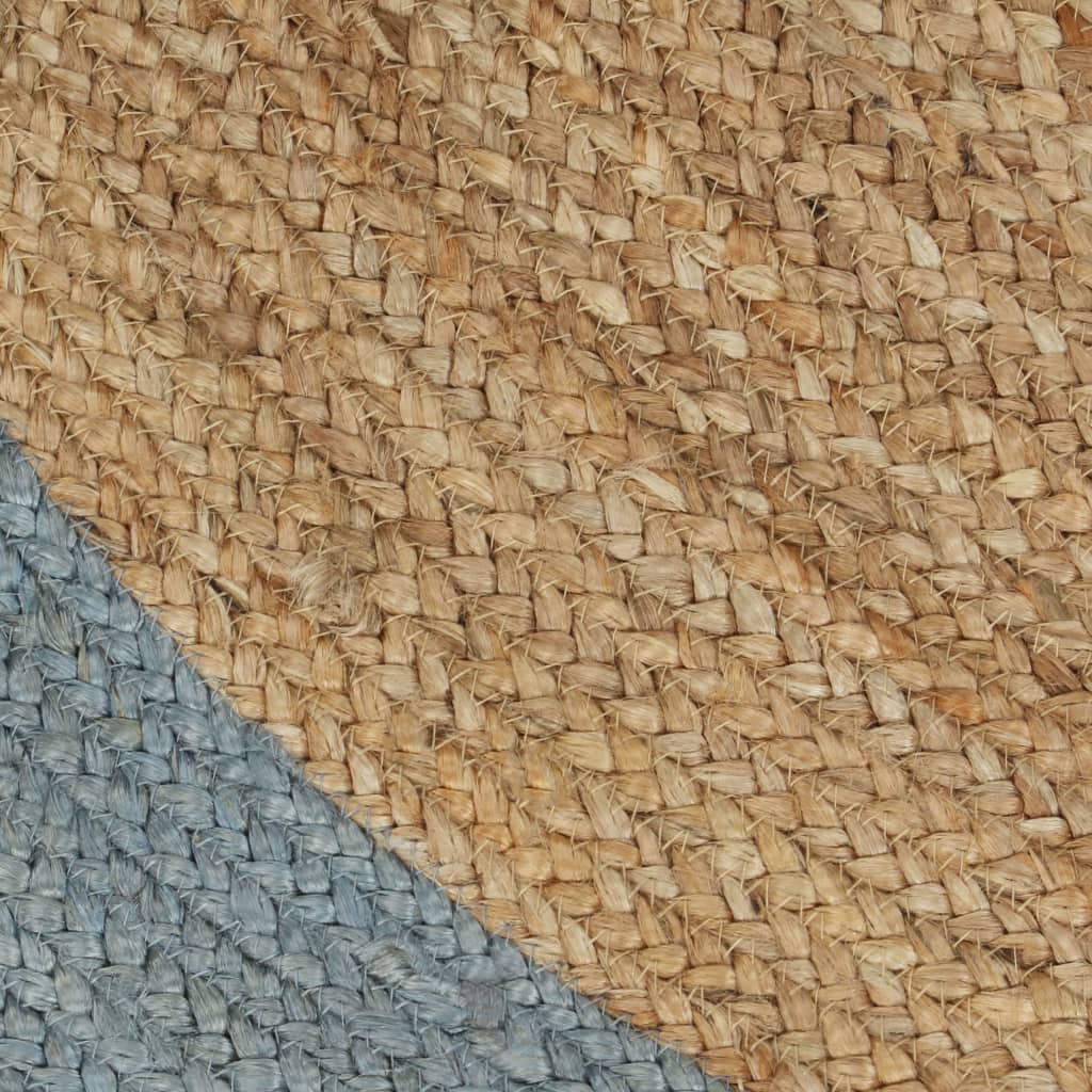 Vloerkleed handgemaakt met olijfgroene rand 210 cm jute is nu te koop bij PeponiXL, paradijselijk wonen!