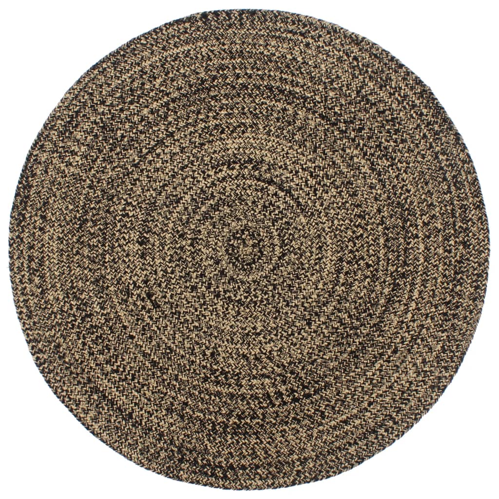 Vloerkleed handgemaakt 180 cm jute zwart en bruin is nu te koop bij PeponiXL, paradijselijk wonen!