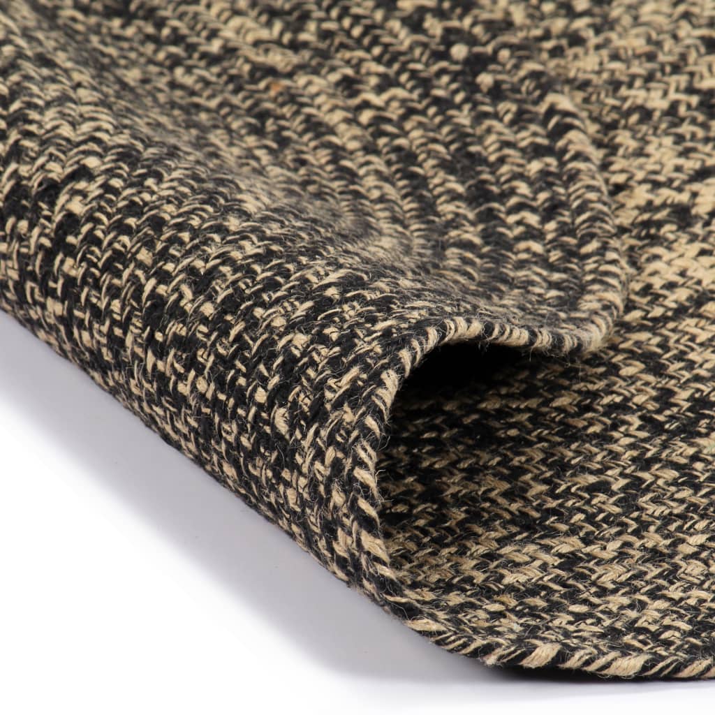 Vloerkleed handgemaakt 180 cm jute zwart en bruin is nu te koop bij PeponiXL, paradijselijk wonen!