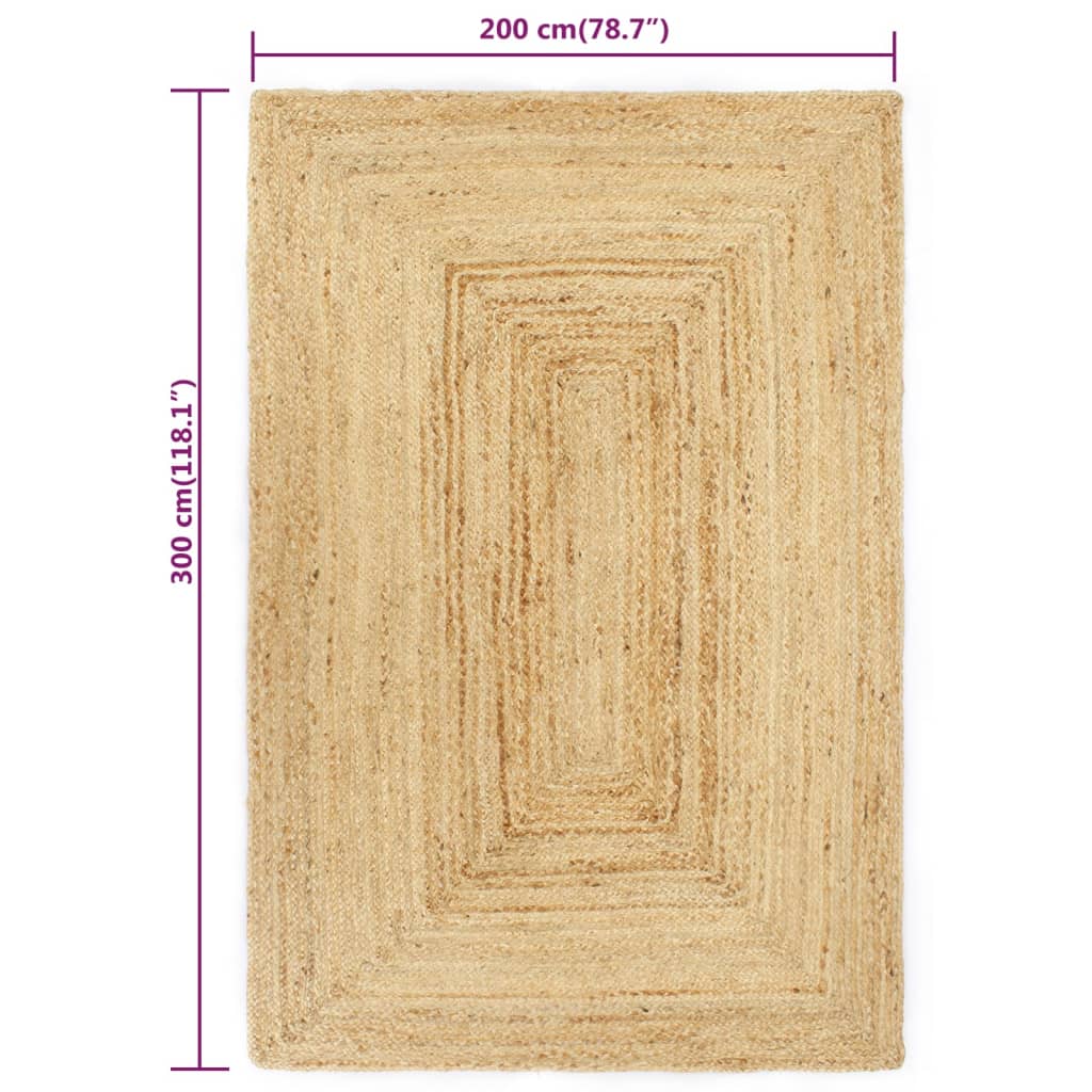 Vloerkleed handgemaakt 200x300 cm jute is nu te koop bij PeponiXL, paradijselijk wonen!