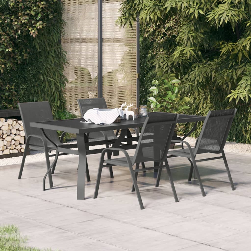 5-delige Tuinset grijs en zwart is nu te koop bij PeponiXL, paradijselijk wonen!