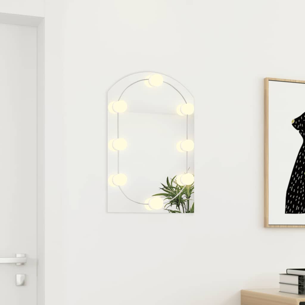 Spiegel met LED-verlichting boog 60x40 cm glas is nu te koop bij PeponiXL, paradijselijk wonen!