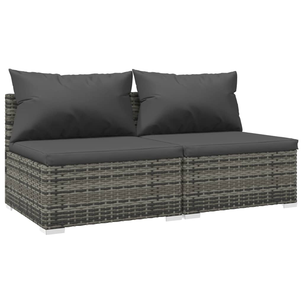 2-delige Loungeset met kussens poly rattan grijs is nu te koop bij PeponiXL, paradijselijk wonen!