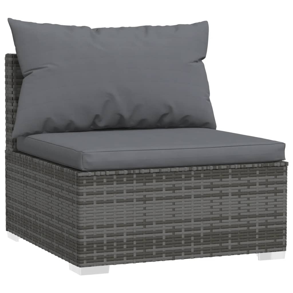 2-delige Loungeset met kussens poly rattan grijs is nu te koop bij PeponiXL, paradijselijk wonen!