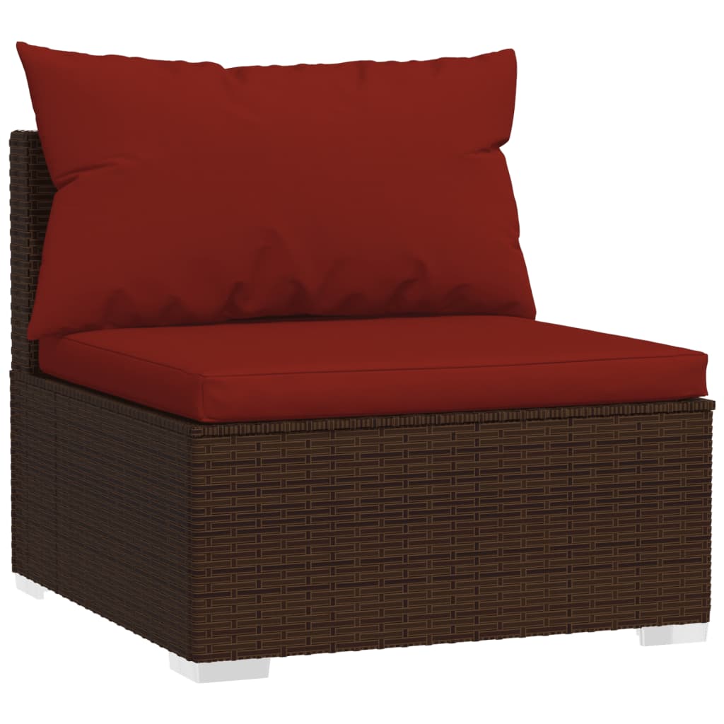 4-delige Loungeset met kussens poly rattan bruin is nu te koop bij PeponiXL, paradijselijk wonen!