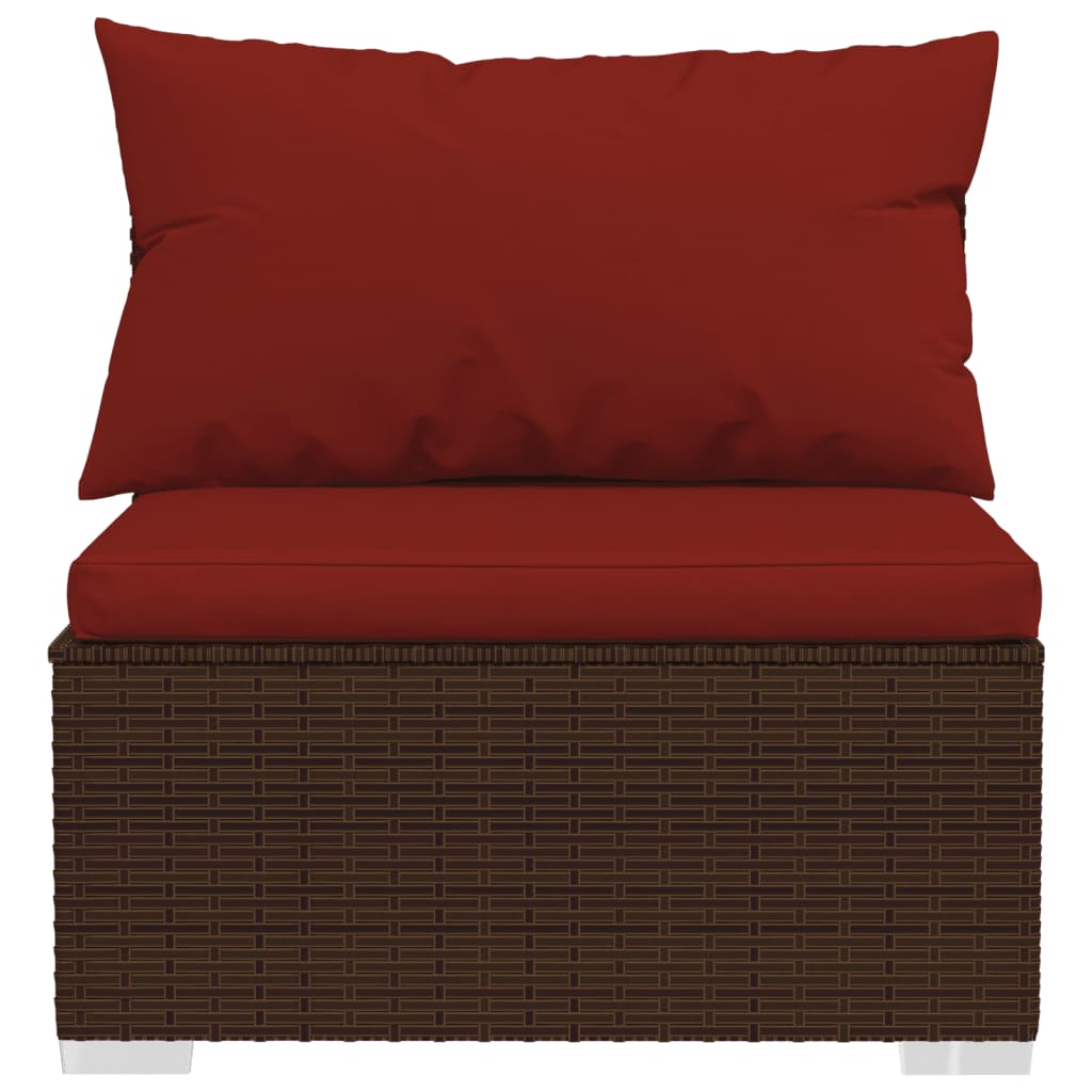 4-delige Loungeset met kussens poly rattan bruin is nu te koop bij PeponiXL, paradijselijk wonen!