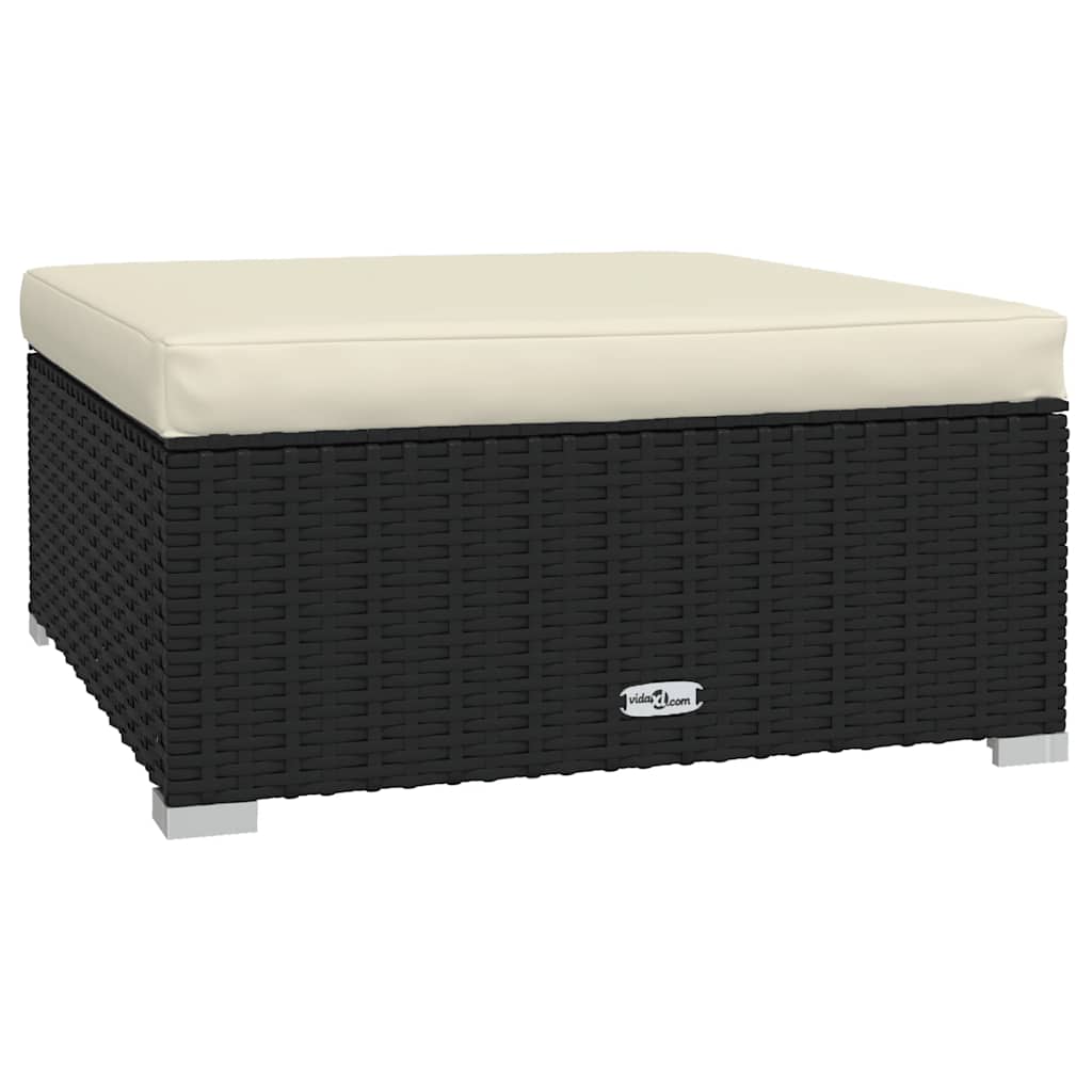 4-delige Loungeset met kussens poly rattan zwart is nu te koop bij PeponiXL, paradijselijk wonen!