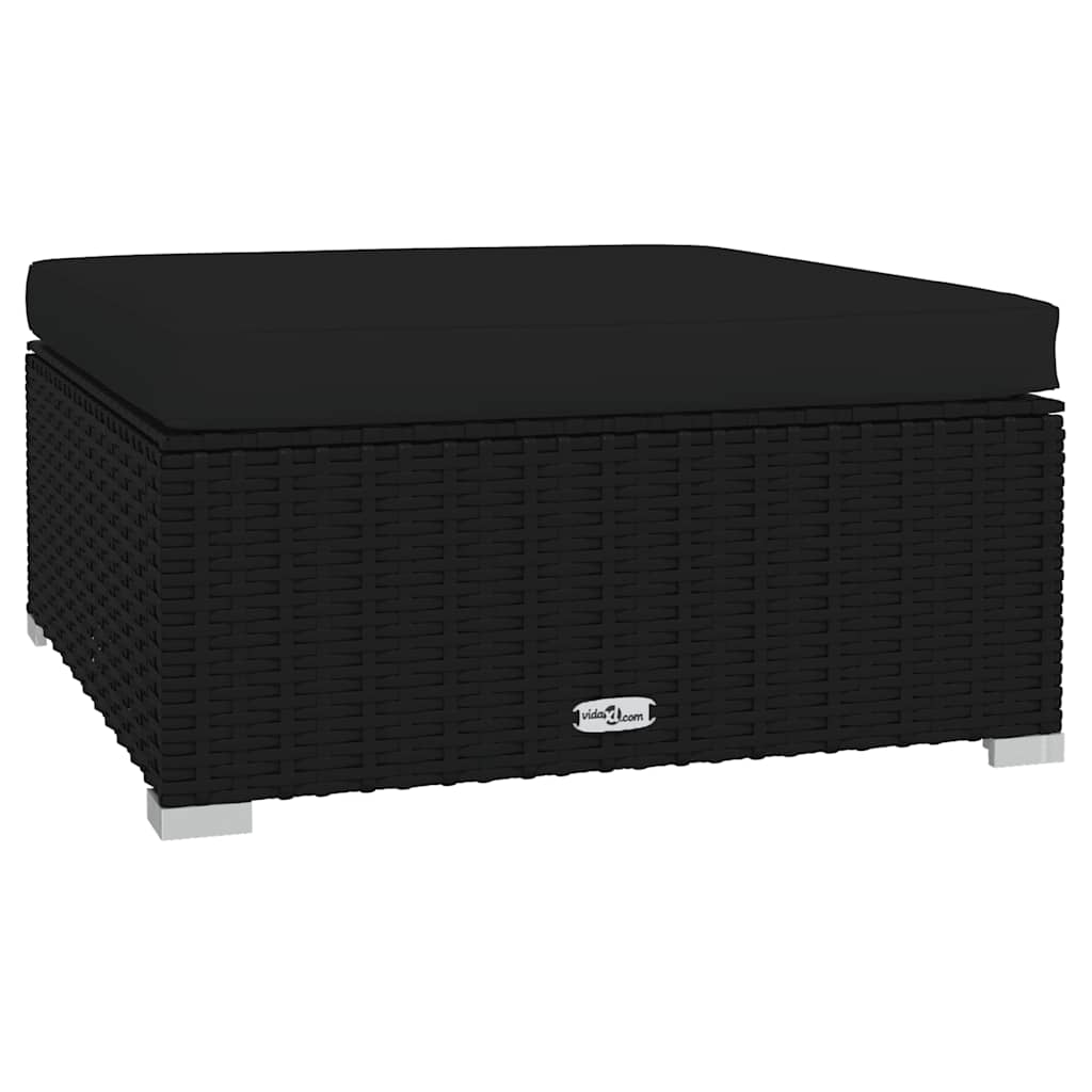 4-delige Loungeset met kussens poly rattan zwart is nu te koop bij PeponiXL, paradijselijk wonen!