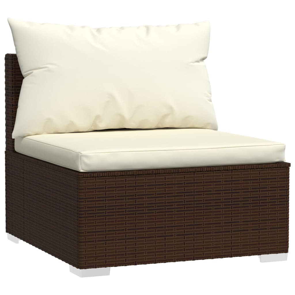 4-delige Loungeset met kussens poly rattan bruin is nu te koop bij PeponiXL, paradijselijk wonen!