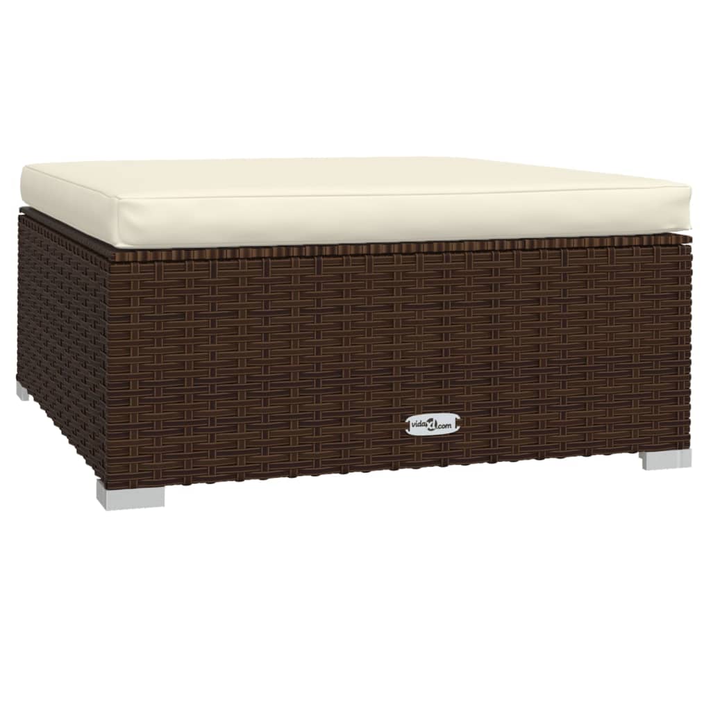 4-delige Loungeset met kussens poly rattan bruin is nu te koop bij PeponiXL, paradijselijk wonen!