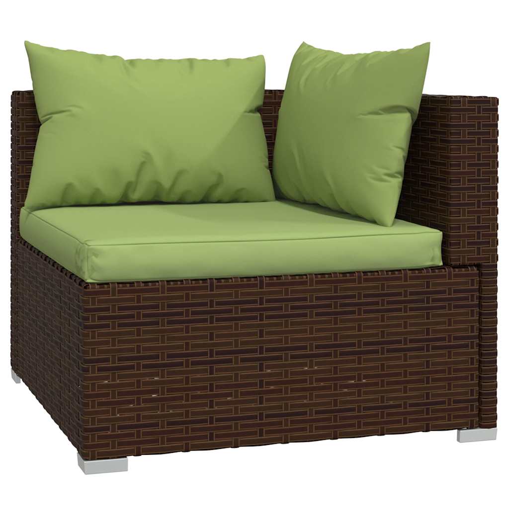 4-delige Loungeset met kussens poly rattan bruin is nu te koop bij PeponiXL, paradijselijk wonen!