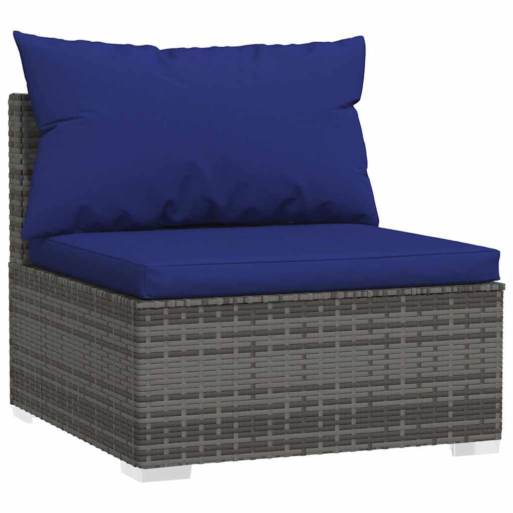 4-delige Loungeset met kussens poly rattan grijs is nu te koop bij PeponiXL, paradijselijk wonen!